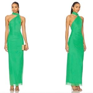 Significant Other Revolve Green High Neck Wedding Guest Dress Size 6